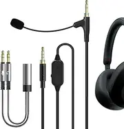 Geekria Boom Mic Headphones Cable Compatible with Sony WH-ULT900N WH-1000XM5 WH-1000XM4 WH-XB920N, 3.5mm Jack Nylon Braided Replacement Cord with Boom Microphone for Gaming & Meeting (5.6ft)