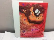 HALLMARK VALENTINE CARD New w/envelope TAZ "Me want you! Me need you! Me must.."
