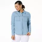 HUE Long Sleeve Button Down Denim Shirt Size Medium Classic Light Wash Blue NEW