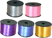 HAMPPLIES 5Rolls Colorful Wedding Party Ribbons of Present Wrap Ribbons for Balloons and Presents Purple Navy Blue Golden Silver Pink for Celebrations Birthdays and Special Occasions