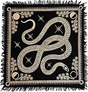 Tarot Altar Cloth Golden Snake Dragon Table Napkin Cloth Witchery Supplies Home Decor Wall Art Spiritual Witchcraft Square (24x24 Inches (61x61 Cm))