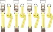 Eacam 10 Feet Tire Tie Down Straps with D Ring Car Tie Down Straps, Suitable for All Sizes of Tires, Thick and Sturdy Polyester Fiber Straps, UV Coating, Glossy Buckle, Includes 4