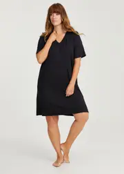 [Taking Shape] Taking Shape Modal Soft Touch Nightie Size 30 in Black - Plus Size Women's Clothing Black