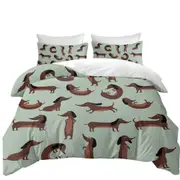 Cute Dachshund Pattern Quilt Cover