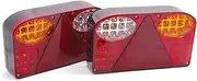 Car Rear Tail Lights 2PCS 12V Car Truck Tail Light Taillight Rear Brake Light for Van Lorry Trailer Signal Lamps Indicator