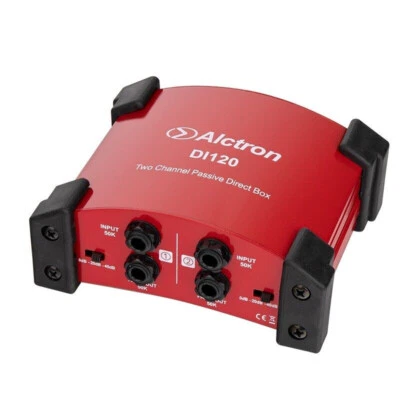 Alctron DI120 Red 2 Channel Passive Direct Box DI Box for Electric Guitar Mixer