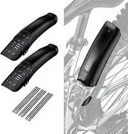 2 PCs Universal Mountain Bike Fender, MTB Bicycle Fenders Rear + Front Mountain Bike Mud Guard Set, 14.37" Length 3.15" Width
