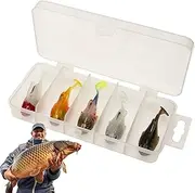 Gupcaqosjw Artificial Jumping Fishing Bait, Fishing Bait Set, Simulation Saltwater Fishing Bait, 5 x Colourful Catfish Bait, Fishing Accessories for All Water Layers
