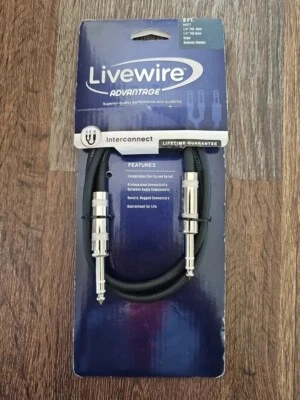 Livewire Advantage Interconnect Cable 1/4" TRS Male to XLR Male 3 ft. Black