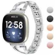 StrapsCo Jewellery Bracelet Watch Band Strap with Rhinestones for Fitbit Versa 3