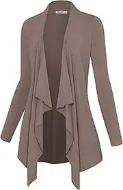 Lock and Love Women's Drape Front Open Cardigan Long Sleeve Irregular Hem S-5XL Plus Size