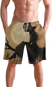 [XYMZR] Witch Branch Moon Men's Swim Trunks Quick-Dry Bathing Suit Swimming Board Shorts S