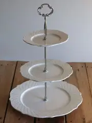 French Provincial White 3Tier Porcelain Cake Stand Serving Ceramic Plate PSL2201