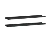 Picture Frame Ledge Shelves 2 pcs Black 80x9x3 cm MDF