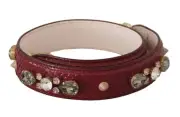 Dolce & Gabbana Elegant Python Leather Bag Strap in Bordeaux - RRP 977.4 USD