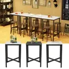 Stain-resistance Marble Bar Table Square Small Kitchen Dining Strong Iron Legs