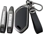 ontto Key Cover Fit for Kia 2023 2024 Key Fob Smart Remote Key Shell Metal and Leather