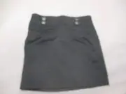 NWT Ann Taylor Size 0P Womens Black Button Design Pull On Short A-Line Skirt 814