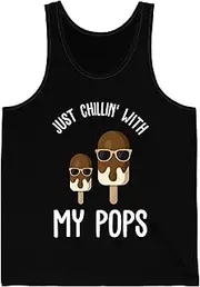[Sumairah] Funny Just Chillin with My Pops Funny Creamsicle Popsicle Tank Top Novelty Ice Cream Lolly Tank Top for Men Women
