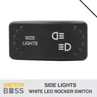 Side Lights LASER ETCHED Horizontal Rocker Switch White LED 12v 24v On-Off