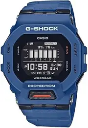 [Casio] GBD200-2D Mens black Digital Watch with Blue Band