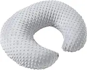 Pillowcase for Nursing Pillow and Positioner for Breastfeeding and Bottle Feeding, Propping Baby, Tummy Time, Baby Sitting Support, Awake-Time Support, Pillow Cover Only (Grey)