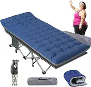 SnozeFlex Camping Cots for Adults, Heavy Duty Folding Bed with Mattress Indoor, Portable Travel Cot Bed for Sleeping Outdoor, Supports 500 lbs, Ideal for Camp, Beach, Patio, Office