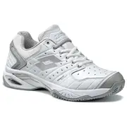 Lotto Womens Raptor Clay Leather Tennis Shoes En Tout Cas - White/Grey/Silver