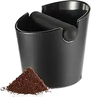 Coffee Knock Box, Knock Box, with Removable Coffee Stick and Non-Slip Shock Absorber Base. Coffee Machine Accessories, Durable, Suitable for Home, Office, Coffee Shop, Restaurant, 12.5cm (Black)