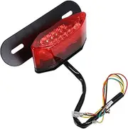 Taillight Motorcycle Tail Light Assembly Motorbike Tail Light Brake Turn Signal Light Rear Light Motorbike LED Motorbike Light Atv Accessories Running Light Red Iron DRESSOOS