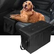 Car Back Seat Extender for Large Dogs up to 300lbs Dog Car Back and Front Seat Extender with Storage Gap Filler Prevent Your Dogs Falling Off, Black