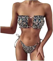 [Generic] Swimwear for Women Two Pieces Hollow Push-Up Women Bikini Padded Beachwear Sexy Ruched Set Swimsuit Swimwear Swimwears Tankinis Set 3 Piece Swimsuits for Women with Cover up Sexy