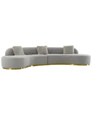Pasargad Home Simona Collection Modern Curved Sofa