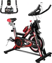 Exercise Bike, Dskeuzeew Indoor Stationary Cycling Bike with Slient Flywheel, LCD Monitor, Comfortable Seat, Spin Bike for Home Gym Workout