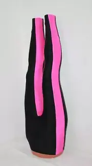 Men Leggings 506-04 Insertion Outside and Inside Black and Pink Spandex Size L