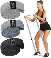 3PCS Sports Exercise Resistance Loop Bands Set Elastic Booty Band Set with Ca...