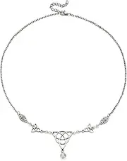 [Merroyal] Women Girls Gothic Head Chain Crystal Pendant Headpieces Gypsy Boho Celtic Knot Hairband Halloween Hair Acessories