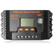 20 30A Pwm Lcd Dual Usb Solar Panel Battery Regulator Charge Controller 12 24V