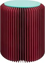 Remember Papillon Paper Stool Bordeaux Folding Stool Holds up to 100 kg Height 42 cm Diameter 36 cm