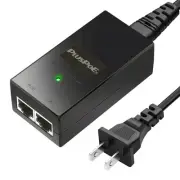 PoE Injector, 48V Power Over Ethernet Adapter, 10/100Mbps IEEE802.3af/at Comp...