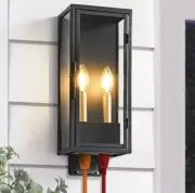 Dusk to Dawn Porch Lights with GFCI Outlets Waterproof Outdoor Wall Lights