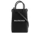 【Balenciaga 巴黎世家】Logo購物手機袋(黑色)/平行輸入
