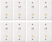Weewooday 8 Pack Cat 6 Ethernet Wall Plates, 6 Coax Plate with White