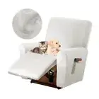 Leather Like Recliner Chair Covers for Reclining Chair 4 Pieces 1 seat White