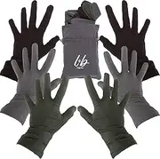 Bamboo Gloves for Eczema, Small, Women, Dry Hands, Overnight Moisturizing Gloves, 3 Pairs