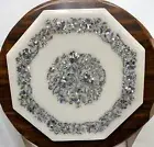 24" White Marble Table top Premium Italian Mother Of Pearl Inlay For Hallway