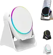 4-in-1 360° Rotating Bluetooth Speaker Stand, Cell Phone Stand with Wireless Bluetooth Induction Speaker, Multifunctional Wireless Induction Speaker, Anti-Slip Base HD Surround Sound (White)