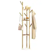 Vibe Geeks Heavy Duty Marble Coat Rack Stand Gold Metal Tall Clothes Rail Hanger