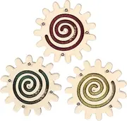 Hohopeti 3pcs Shaped Slices DIY Craft Decoration Safe Wood Chip for Creative for Hand Painted Projects and Learning Activities
