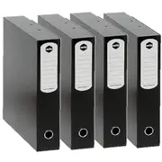 Marbig Heavy Duty Box File Organiser Foolscap Black 4 Pack
